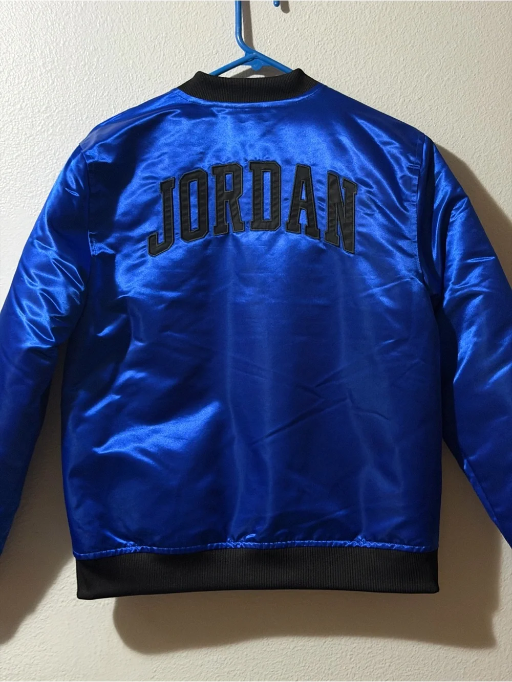 Jordan Satin Bomber Jacket - Royal Blue Size XL